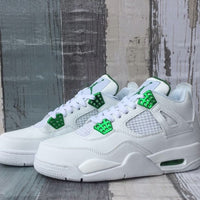 Sneakers, White Green Colorway, Lace Up Design, Casual Gift for Sneaker Fans