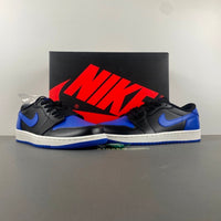 Low Top Sneakers, Royal Blue Black Colorway, Lace Up Design, Casual Gift for Sneaker Fans
