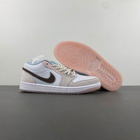 Low Top Sneakers, Off White Pink Gray Colorway, Lace Up Design, Casual Gift for Sneaker Fans