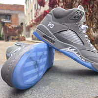 High Top Sneakers, Gray Colorway, Lace Up Design, Casual Gift for Sneaker Fans