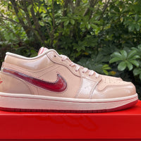 Low Top Sneakers, Pink Red Colorway, Valentine Design, Lace Up Design, Casual Gift for Sneaker Fans