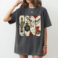 Western Boots Christmas Shirt, Cowgirl Christmas T-Shirt, Festive Country Graphic Tee, Retro Xmas Tee, Western Christmas Present for Women