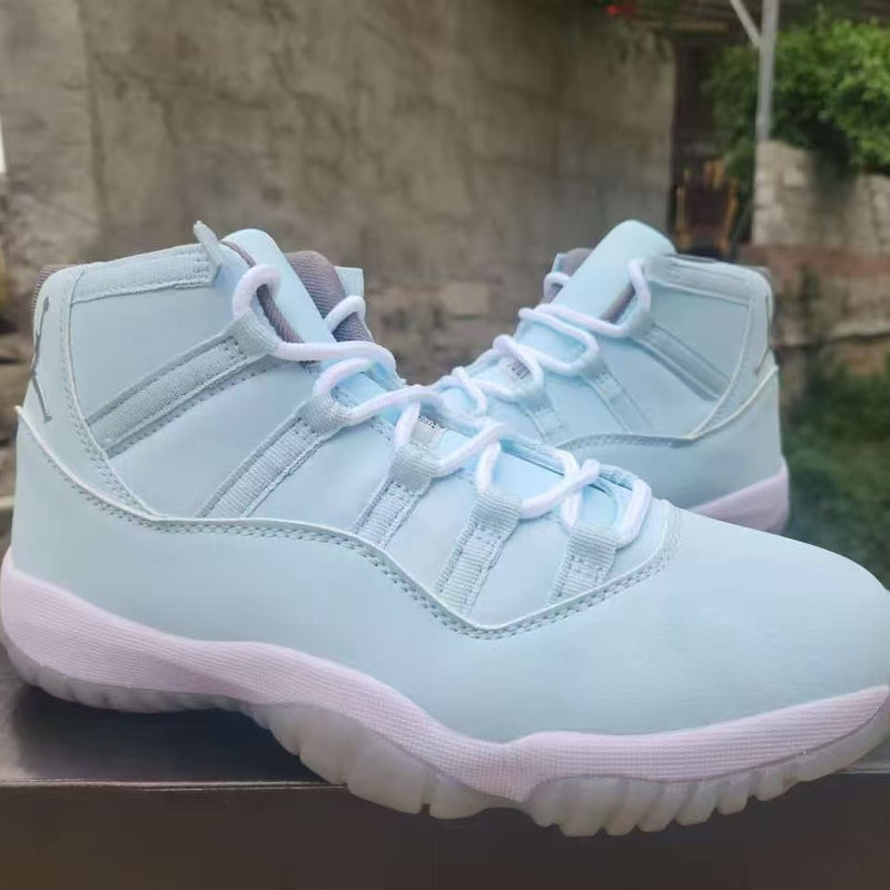 High Top Sneakers, Blue White Colorway, Lace Up Design, Casual Gift for Sneaker Fans
