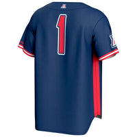#1 Arizona Wildcats Lightweight Baseball Fashion Jersey - Navy