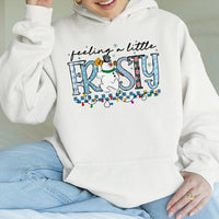 Adorable Snowman Christmas Hooded Sweatshirt, Feeling A Little Frosty Hoodie, Festive Winter Pullover Hoodie, Comfy Holiday Season Present