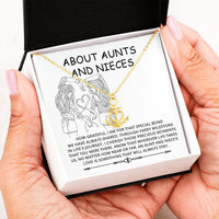 Stainless Steel Anchor Pendant Necklace, Aunt and Niece Heart Anchor Necklace, Sentimental Niece Auntie Jewelry, Birthday Christmas Present