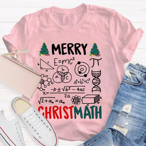 Humorous Christmas Math Pun Tee, Merry Christmath Math Teacher T-Shirt, Holiday Math Teacher Shirt, Adorable Xmas Math Graphi