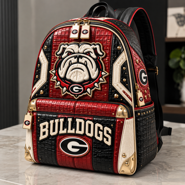 UGA Attitude - Bulldog Crest Backpack in Red, Black and Bone - main