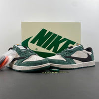 Low Top Sneakers, White Black Green Colorway, Reverse Hook Design, Lace Up Design, Casual Gift for Sneaker Fans