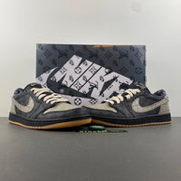 Low Top Sneakers, Black Gray Colorway, Reverse Hook Design, Lace Up Design, Casual Gift for Sneaker Fans
