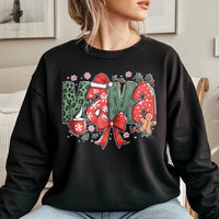 Leopard Print Mama Holiday Crewneck, Christmas Mama Sweatshirt, Festive Mom Christmas Sweater, Comfy Winter Pullover Present for Mom