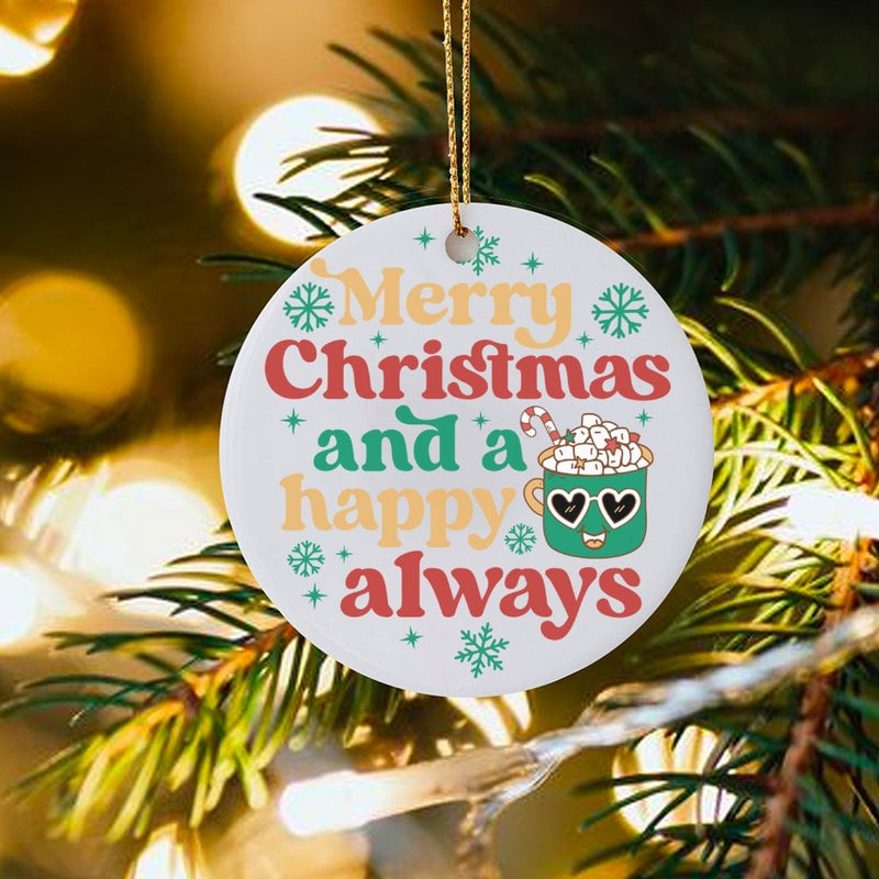 Comfy Cocoa Holiday Ornament, Hot Chocolate Mug Christmas Ornament, Adorable Winter Drink Ceramic Ornament, Festive Christmas Tree Ornament