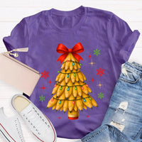 Red Bow Holiday Teacher Shirt, Pencil Christmas Tree T-Shirt, Adorable Winter Educator Graphic Tee, Back to School Xmas Party Present