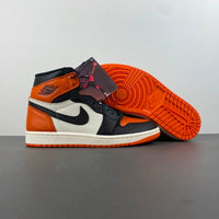 High Top Sneakers, White Black Orange Colorway, Lace Up Design, Casual Gift for Sneaker Fans