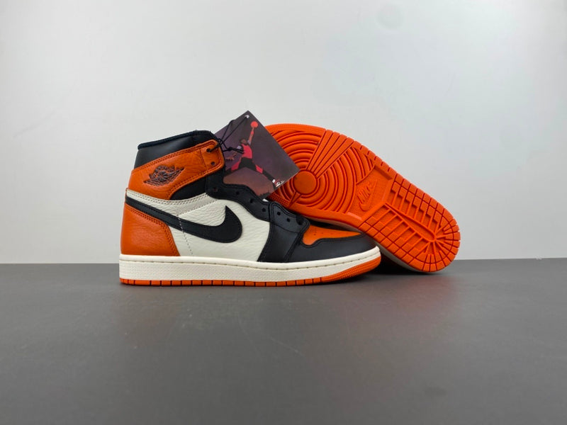 High Top Sneakers, White Black Orange Colorway, Lace Up Design, Casual Gift for Sneaker Fans