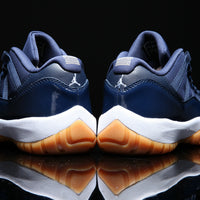 Low Top Sneakers, Navy Orange Colorway, Lace Up Design, Casual Gift for Sneaker Fans