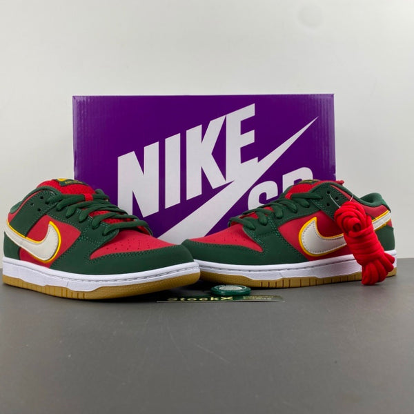 Low Top Sneakers, Red Green Yellow Colorway, Lace Up Design, Casual Gift for Sneaker Fans