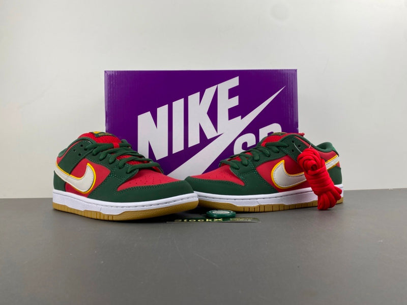 Low Top Sneakers, Red Green Yellow Colorway, Lace Up Design, Casual Gift for Sneaker Fans