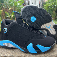 Mid Top Sneakers, Black Blue Colorway, Lace Up Design, Casual Gift for Sneaker Fans