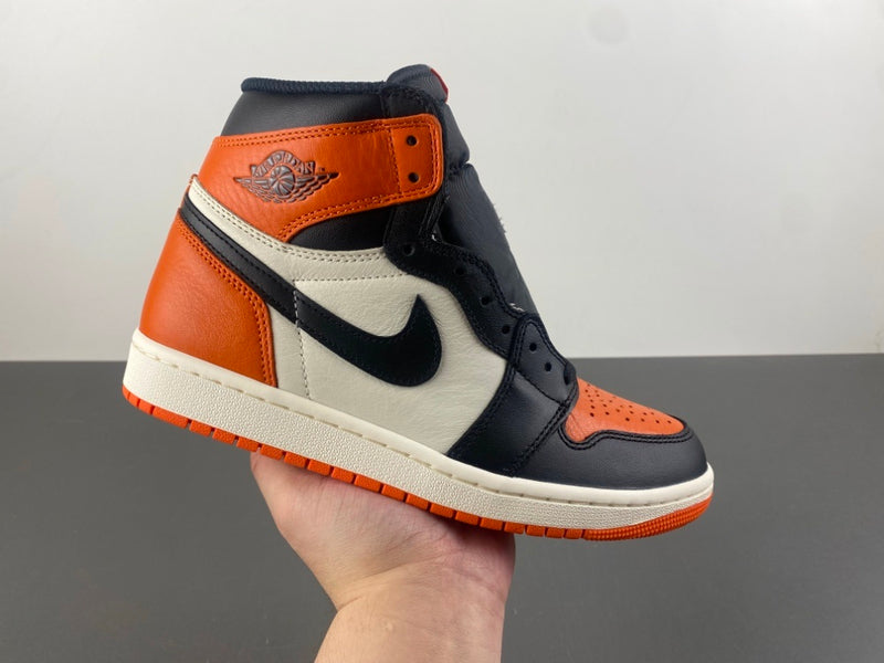 High Top Sneakers, Orange Black White Colorway, Lace Up Design, Casual Gift for Sneaker Fans