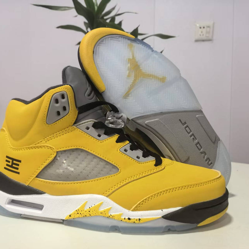 High Top Sneakers, Yellow Black Colorway, Lace Up Design, Casual Gift for Sneaker Fans