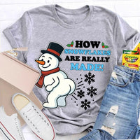Festive Holiday Graphic Tee, Snowman Snowflake Christmas T-Shirt, Adorable Winter Snowman Shirt, Unisex Merry Christmas Tee, Xmas Holiday Present