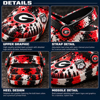 UGA Splatter - Red, Black and Bulldog Attitude Clogs