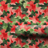 Watercolor Camouflage Gift Wrap, Christmas Camo Wrapping Paper, Red and Green Camo Wrapping Paper, Holiday Present Paper, Xmas Gift Wrap