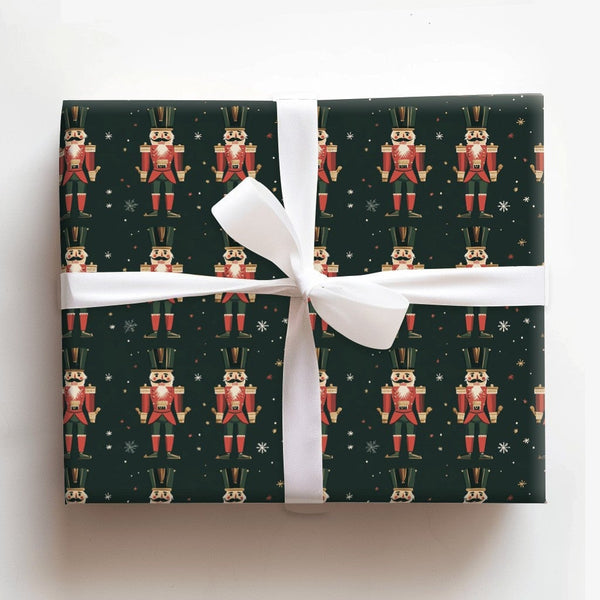 Holiday Soldier Gift Wrap, Nutcracker Christmas Wrapping Paper, Vintage Nutcracker Wrapping Paper, Traditional Holiday Wrappi