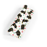 Adorable Kitten Snowflake Gift Wrap, Black Cat Christmas Wrapping Paper, Holiday Cat Lover Wrapping Paper