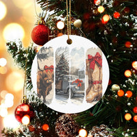 Western Cowboy Boots Ornament, Highland Cow Christmas Ornament, Farmhouse Truck Tree Ornament, Rustic Ceramic Keepsake, Country Xmas Present