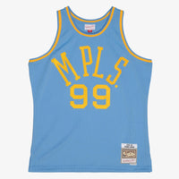 Los Angeles Lakers George Mikan 1948 Dark Authentic Jersey - Columbia Blue