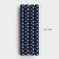 Navy Blue Christmas Gift Wrap, Tennis Santa Wrapping Paper, Tennis Player Santa Present Paper, Sporty Holiday Wrap, Tennis Coach Gift Wrap Roll