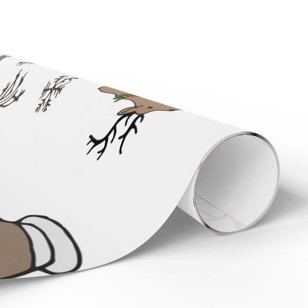 Snowflake Holiday Gift Wrap, Reindeer Antler Wrapping Paper, Festive Christmas Wrapping Paper, Winter Gift Wrap Roll, Holiday