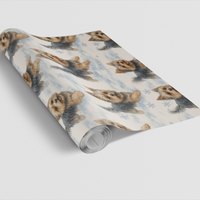 Yorkie Christmas Gift Wrap, Yorkshire Terrier Wrapping Paper, Snowy Dog Holiday Wrapping Paper, Dog Lover Xmas Gift Wrap, Pet Present Paper