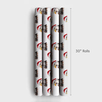 Santa Hat Eagle Gift Wrap Roll, Patriotic Bald Eagle Christmas Wrapping Paper, Holiday Bird Wrapping Paper, American Patriotic Gift Wrap