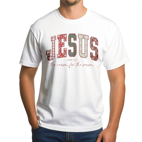 Plaid Buffalo Christmas Shirt, Jesus the Reason for the Season T-Shirt, Religious Christian Holiday Tee, Faith Bible Verse Xm