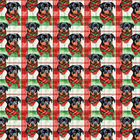 Plaid Holiday Dog Gift Wrap, Rottweiler Christmas Wrapping Paper, Festive Puppy Present Paper, Dog Lover Xmas Gift Wrapping Paper Roll