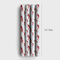Watercolor Holiday Gift Wrap, Flying Santa Christmas Wrapping Paper, Whimsical Sky Santa Wrapping Paper, Secret Santa Xmas Present Gift Wrap