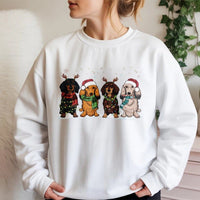 Adorable Festive Wiener Dog Sweater, Dachshund Christmas Sweatshirt, Holiday Dachshund Crewneck, Retro Winter Dog Lover Pullover, Xmas Pet Present