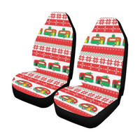 Ugly Sweater Car Seat Cover, Christmas Camper Car Seat Covers, Holiday Camping Auto Seat Covers, Winter Camper Vehicle Seat Protector Set