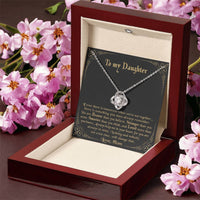 Cubic Zirconia Pendant Necklace, To My Daughter Love Knot Necklace, Meaningful Christmas Present for Her, Daughter Birthday Necklace Jewelry