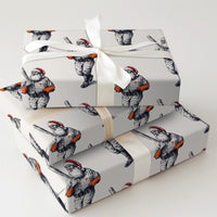 Vintage Baseball Gift Wrap, Baseball Santa Christmas Wrapping Paper, Retro Sporty Holiday Wrapping Paper, Baseball Fan Gift Wrapping Paper