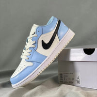 Low Top Sneakers, Blue White Colorway, Lace Up Design, Casual Gift for Sneaker Fans