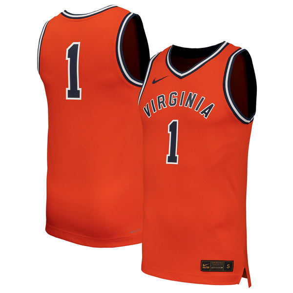 #1 Virginia Cavaliers Throwback Replica Basketball Jersey - Orange