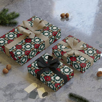 Luxury Red Floral Holiday Gift Wrap, Christmas Poinsettia Wrapping Paper, Botanical Winter Festive Wrapping Paper