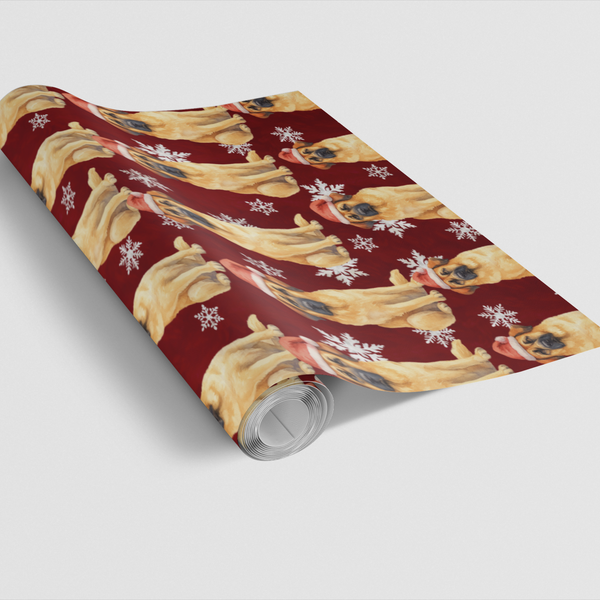 Festive Dog Holiday Gift Wrap, Anatolian Shepherd Wrapping Paper, Winter Dog Lover Wrapping Paper, Rustic Christmas Present G