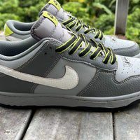 Low Top Sneakers, Gray Yellow Colorway, Lace Up Design, Casual Gift for Sneaker Fans