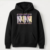 Floral Checkerboard Nana Sweatshirt, God Made Me a Nana Hoodie, Grandmother Graphic Hooded Pullover, Blessed Nana Christmas Present