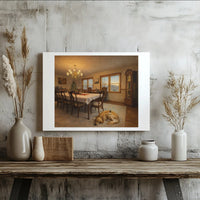 Comfy Holiday Dog Canvas Print, Golden Retriever Christmas Canvas Art, Festive Dining Room Canvas Wall Decor, Winter Puppy Art